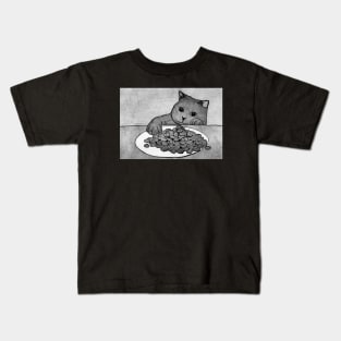 Cat Loves Coffee Kids T-Shirt